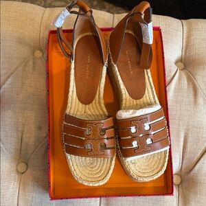 Tory Burch Brown Leather Women's Sandals